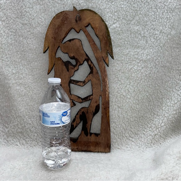 Jamaica carved wood couple kissing under a coconut tree 15" folkart - Picture 9 of 11